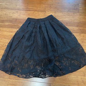 ISNANA black skirt with wide lace trim Size Small